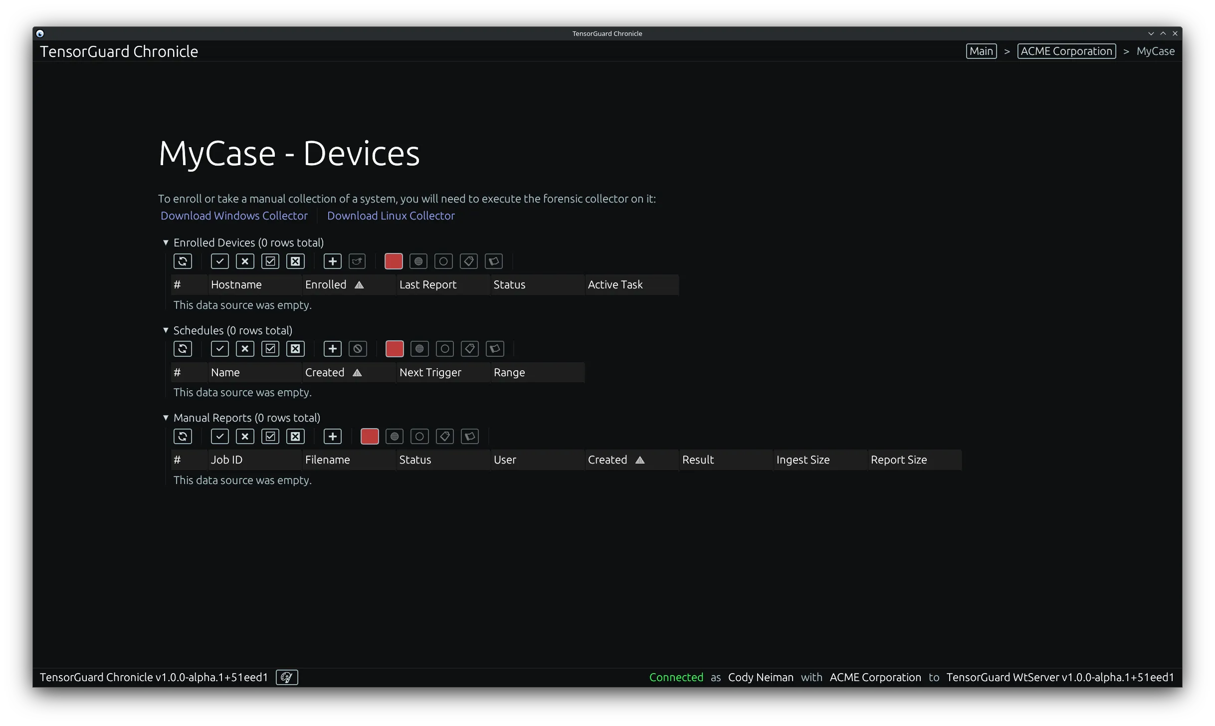 TensorGuard Case Menu - Case Manager