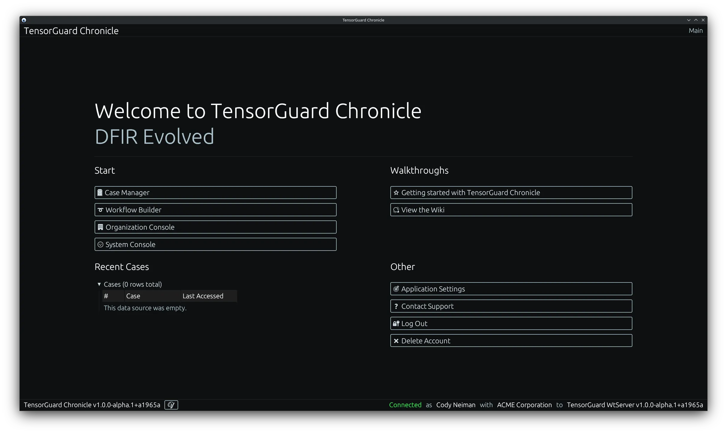 TensorGuard Main Menu